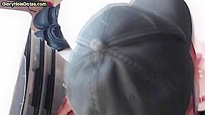 Gloryhole dude shows sucking skills while jerking cock