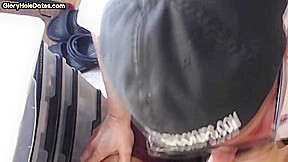 Gloryhole dude shows sucking skills while jerking cock