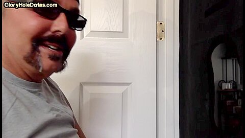 Gloryhole mature gay swallows cum after cocksucking