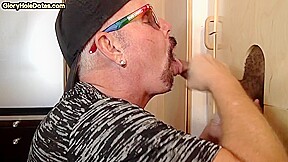 Gloryhole mature sucks BBC before breeded from behind