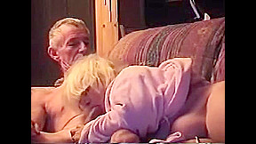 Granny fucks while listening to the evening news