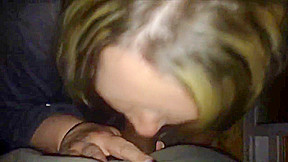 Granny slut sucking a black dick