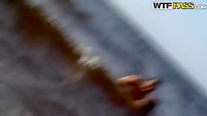Guy bangs his hot girlfried so well outside