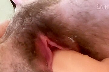 Hairy Slut Fucks Pussy And Ass