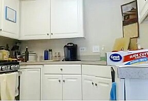 Hairy nerd cooking naked
