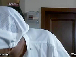 Harrased Black Shef Fucked By Shemale With Jessica Host