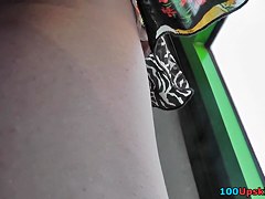 Hawt upskirt wazoo in a matter of joke straps