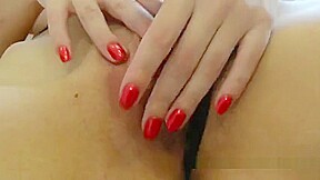 Heavenly fair-haired Scarlet Red is playing with her pussy