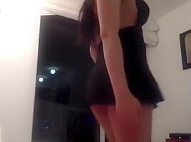 Horny Latina Sucks BBC Dildo On Webcam