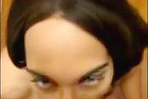 Horny crossdresser sucks cock