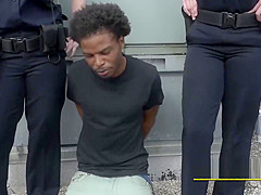 Horny milf cops arrest peeping tom on a rooftop for spying on women