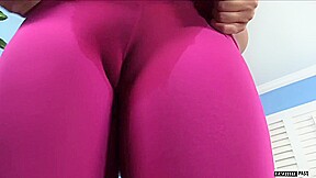 Hot Blond In Yoga Pants Her Wet Cameltoe
