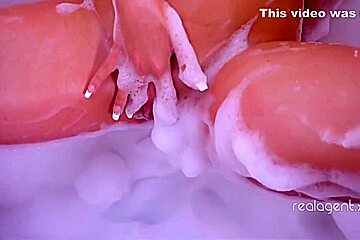 Hot Blonde Fucks Herself With A Finger In The Bath - Danielle Soul