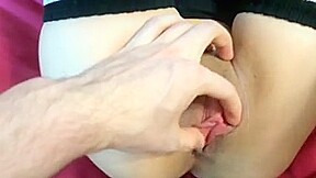 Hot Brunette getting cum on her pussy