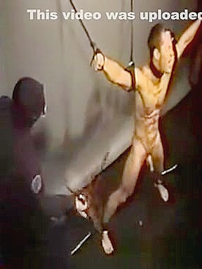 Hot guy strung up and tortured