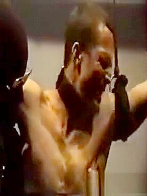 Hot guy strung up and tortured