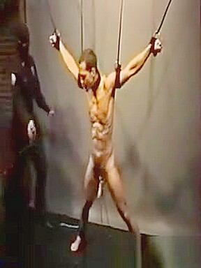 Hot guy strung up and tortured
