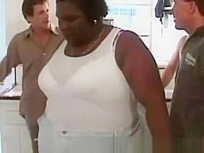 Huge Fat Black Mama Gangbanged By Three Men