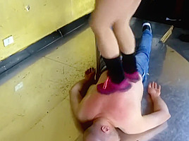 Human Step - Jannyfer Cruel & Cyndy at SAdika Club - Trampling Jumping Hard