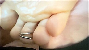 I Play With Her Feets From Behind Before Put My Dick In Her Ass And Cum On Her Butt