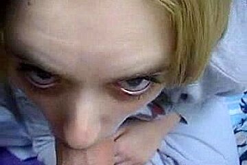 I watched into the doll's eyes during the intensive mouthjob