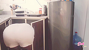 In The Kitchen Secretary, Im Having Naked Fun And Fucking With My Hot And Beautiful Big Ass Stepmom