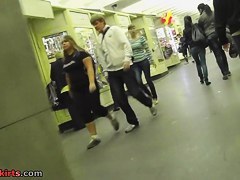 Incredible upskirt in subway