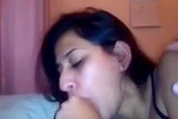 Indian gal cum in throat