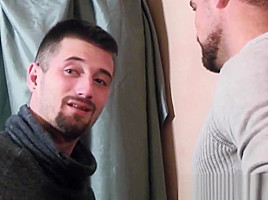 Inked muscle hunk ass pounding his sweet lover