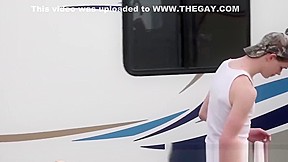Inked stud barebacks gay stepson before creampie