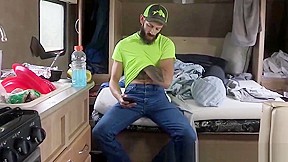Inked stud barebacks gay stepson before creampie