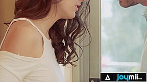 JOYMII - Cute Brunette Try Something Little Kinky And Spicy With Soft Cuffs And Blindfold