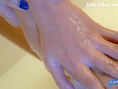 Japanese Babe Takes A Hot Shower And Finger Her Hairy Cunt