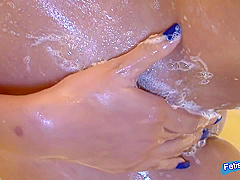 Japanese Babe Takes A Hot Shower And Finger Her Hairy Cunt