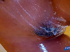 Japanese Babe Takes A Hot Shower And Finger Her Hairy Cunt