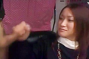 Japanese CFNM Japanese girl watches stranger jerk catches 3