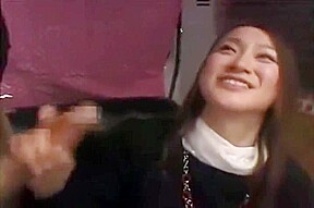Japanese CFNM Japanese girl watches stranger jerk catches 3
