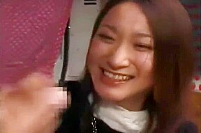 Japanese CFNM Japanese girl watches stranger jerk catches 3