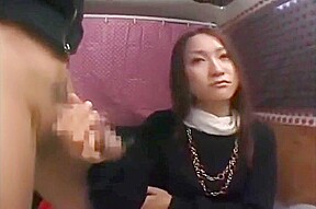 Japanese CFNM Japanese girl watches stranger jerk catches 3