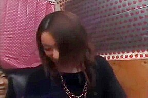 Japanese CFNM Japanese girl watches stranger jerk catches 3
