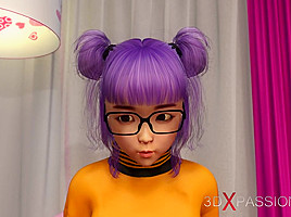 Japanese amateur teen 18+ nerd college girl in glasses getting fucked in the candy room
