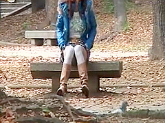 Japanese babe public pee