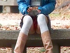 Japanese babe public pee