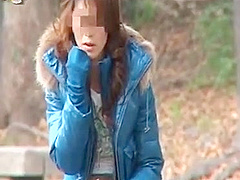 Japanese babe public pee