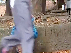 Japanese babe public pee