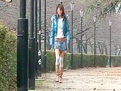 Japanese babe public pee