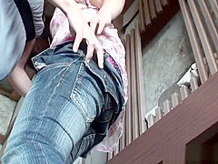 Japanese babe strapon fux