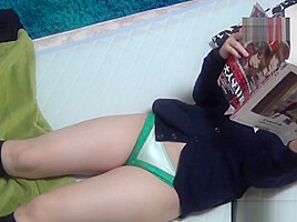 Japanese teen 18+ Pees On Bed