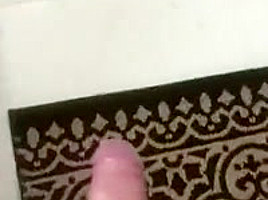 Jerking cock in bathroom