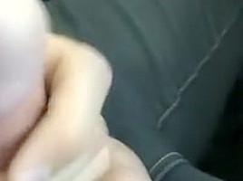 Jerking off and controlled cum in car wash